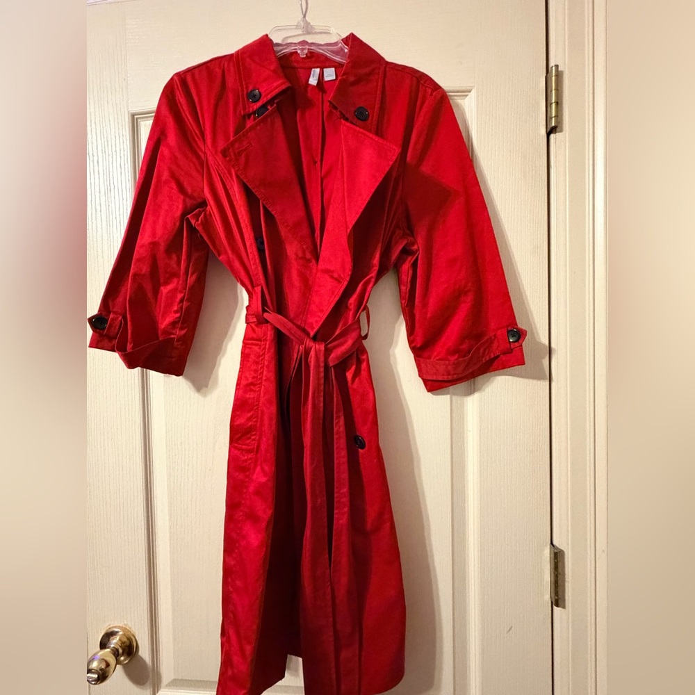 Old Navy Red Trench Coat - L